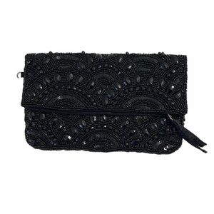 Aldo Beaded evening bag clutch. Fold over magnetic‎ closure/interior zipper. EUC
